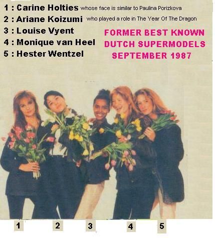 Former best known Dutch supermodels September 1987