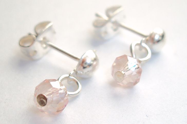 Pale Pink Earrings Studs