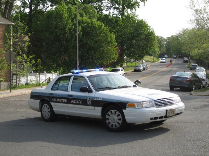A Arlington County Police Car Is Blocking The Road To WLHS