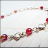 Red Heart Connector Czech Glass Bead Bracelet