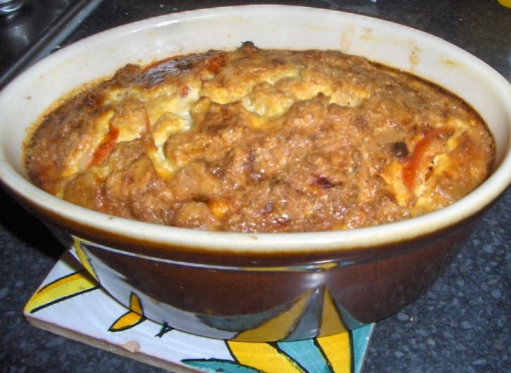 Tomato and cheese custard