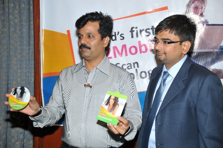 Quick Heal MD Mr. Kailash Katkar & VP Sales & Mkt Mr. Abhijit Jorvekar at PC2 Mobile Launch Press Conference in Bangalore